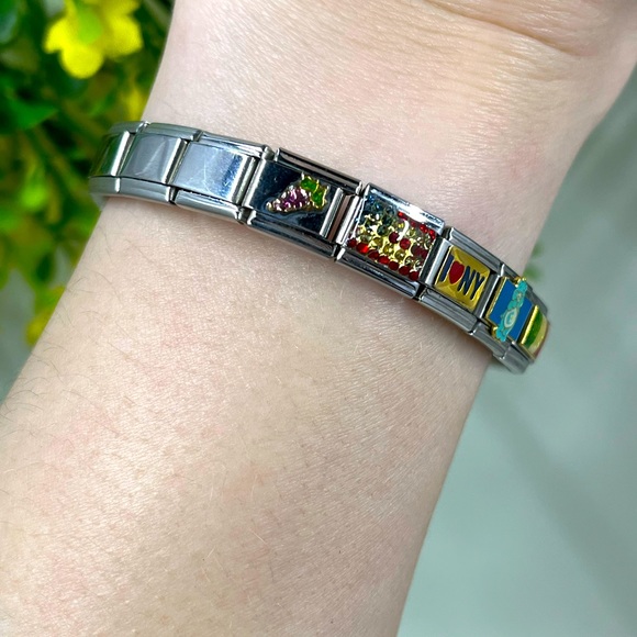 Vintage Y2K Throw Back Stainless Steel Link Customizable Bracelet - Picture 5 of 7